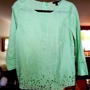 J. Crew linen embroidered shirt